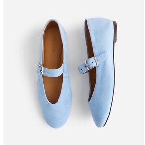 NEW Madewell Remy Mary Jane Flat Sz 6 Suede Blue Storm Cloud NV682 Preppy